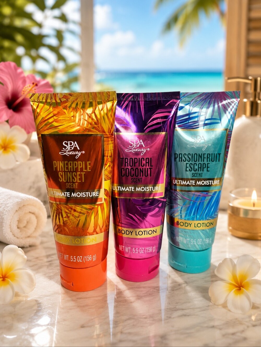 🍍SPA LUXURY TROPICAL ULTIMATE MOISTURE BODY LOTION COLLECTION 3-PIECES